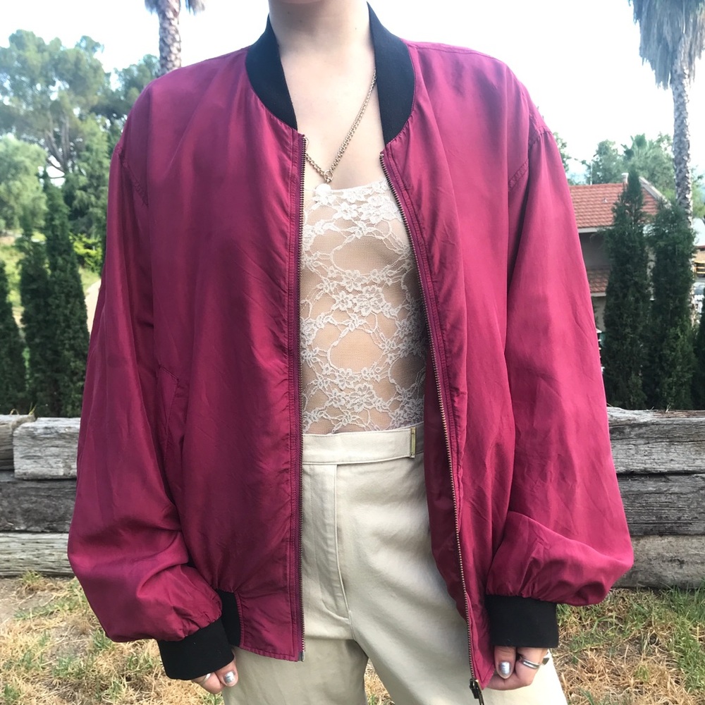 Silk Maroon Vintage Bomber Size M/L Unisex